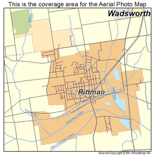 Rittman, OH location map 