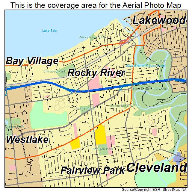 Rocky River, OH location map 