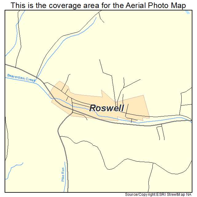 Roswell, OH location map 