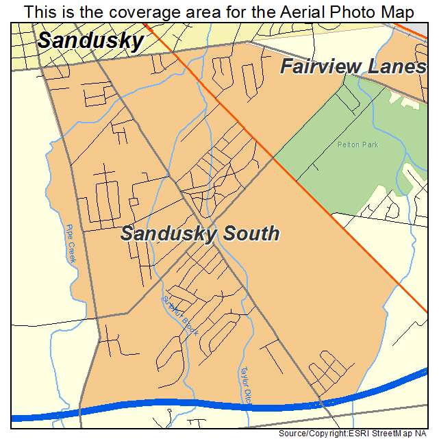 Sandusky South, OH location map 