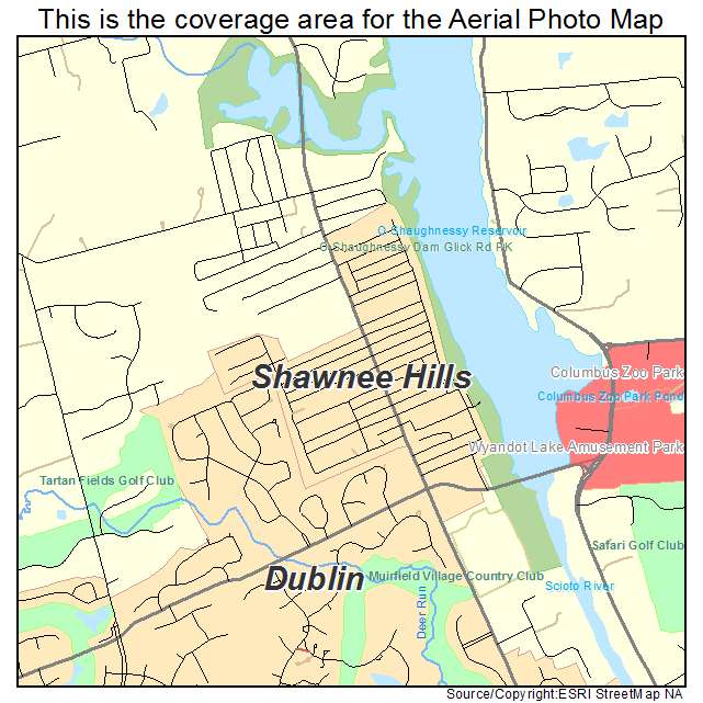 Shawnee Hills, OH location map 