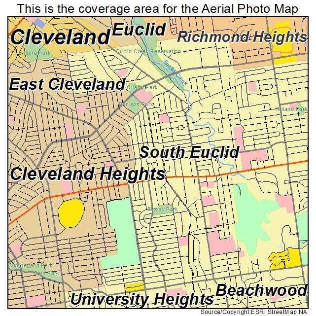 Aerial Photography Map of South Euclid, OH Ohio