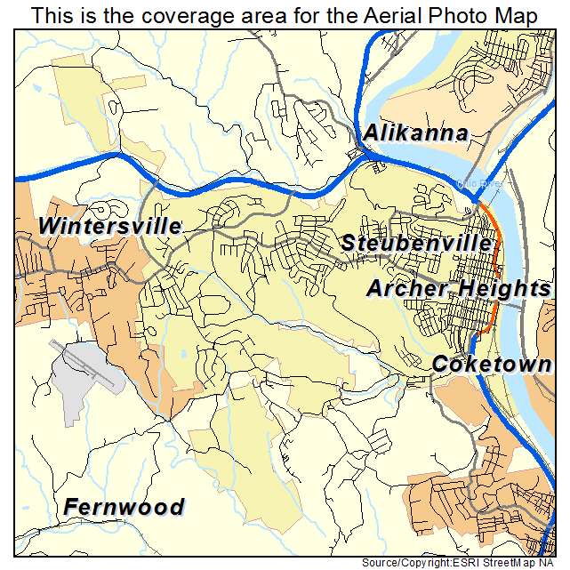 Steubenville, OH location map 