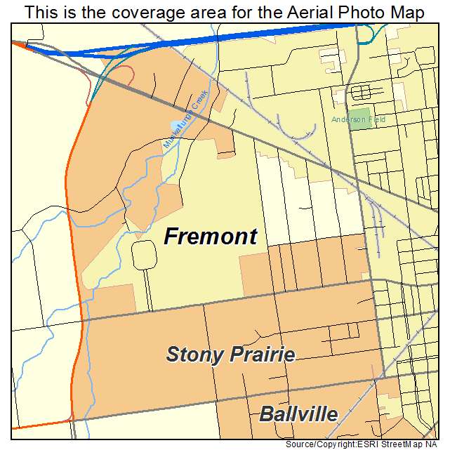 Stony Prairie, OH location map 