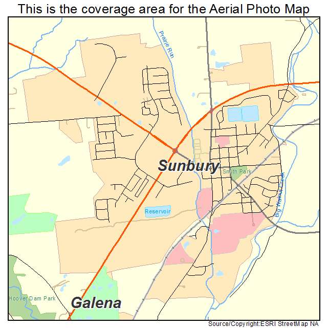 Sunbury, OH location map 