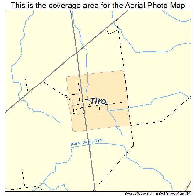 Tiro, OH location map 