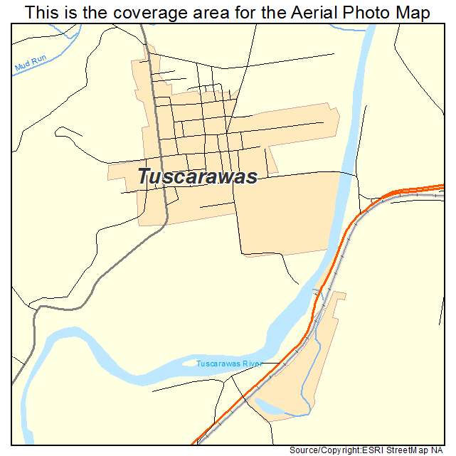 Tuscarawas, OH location map 