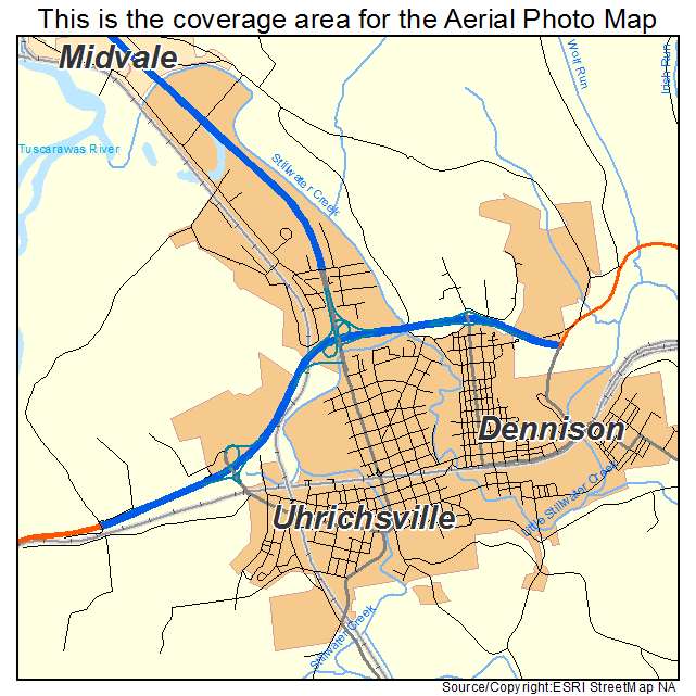 Uhrichsville, OH location map 