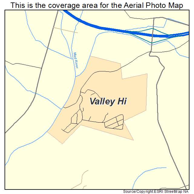 Valley Hi, OH location map 