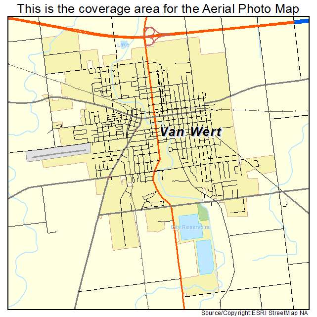 Van Wert, OH location map 