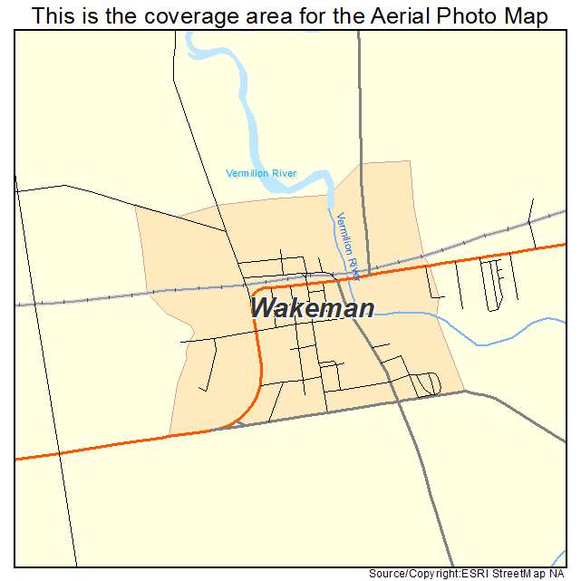 Wakeman, OH location map 