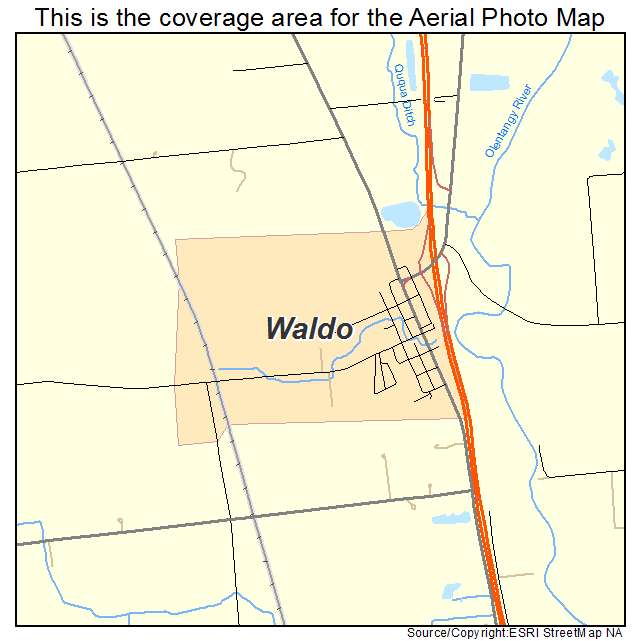 Waldo, OH location map 