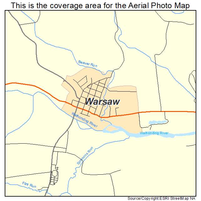 Warsaw, OH location map 
