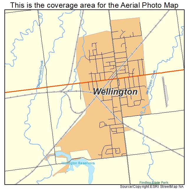 Wellington, OH location map 