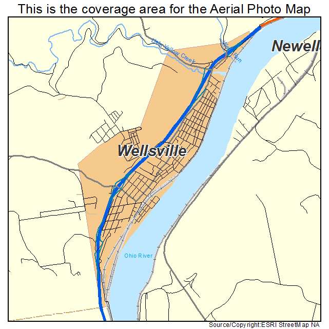 Wellsville, OH location map 