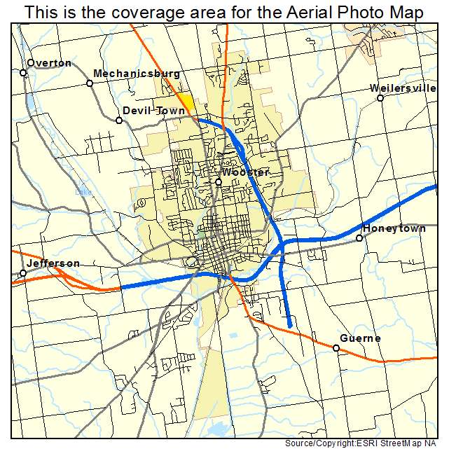 Wooster, OH location map 