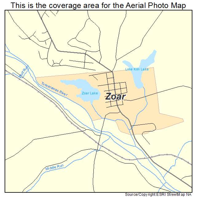 Zoar, OH location map 