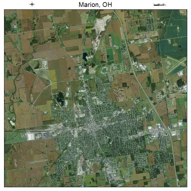 Marion, OH air photo map