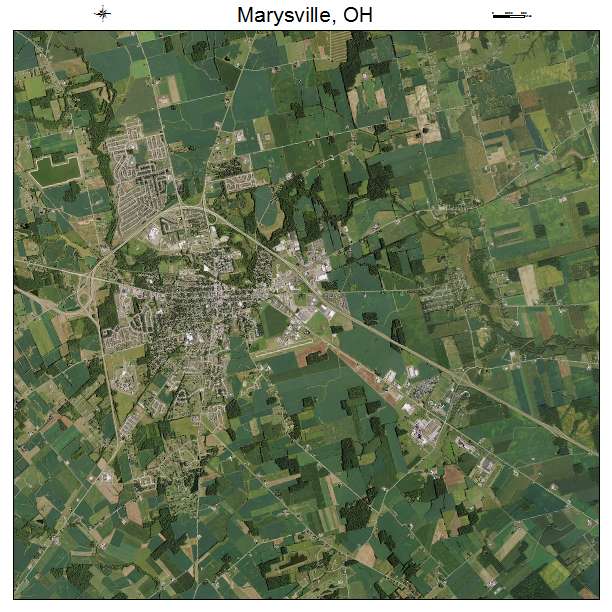 Marysville, OH air photo map