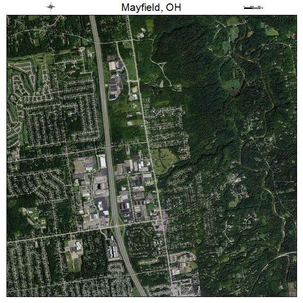 Mayfield, OH air photo map