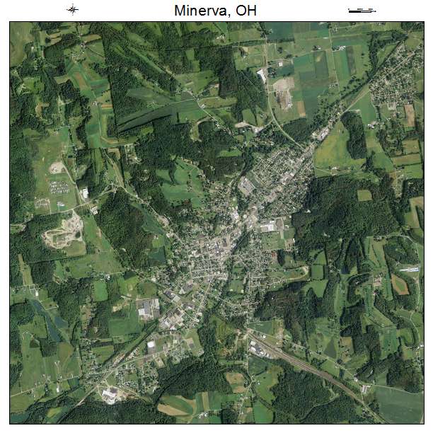 Minerva, OH air photo map