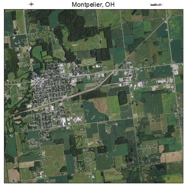 Montpelier, OH air photo map