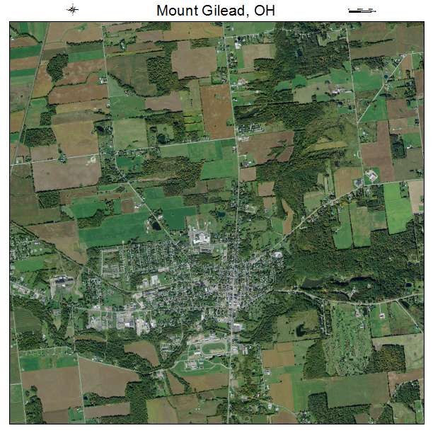 Mount Gilead, OH air photo map