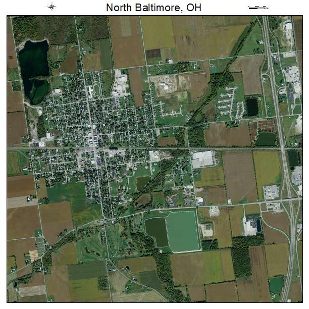 North Baltimore, OH air photo map