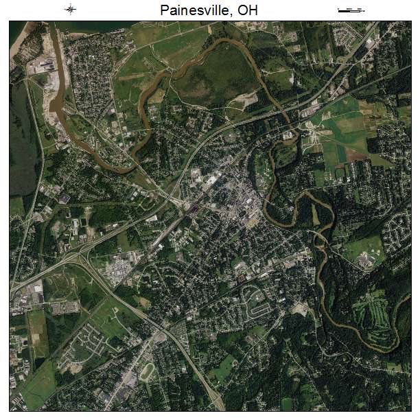 Painesville, OH air photo map