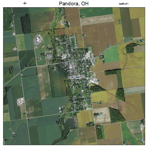 Pandora, OH air photo map