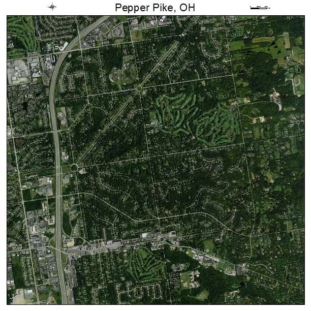 Pepper Pike, OH air photo map