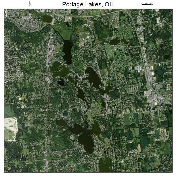 Portage Lakes, OH air photo map