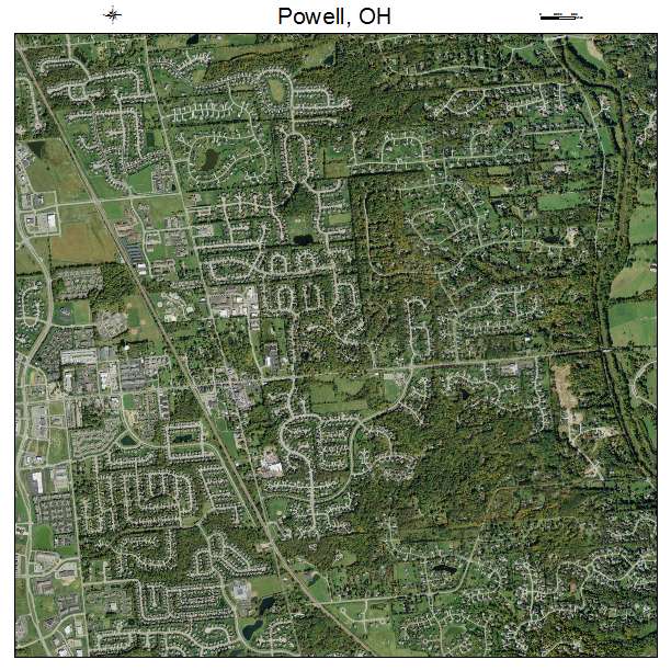 Powell, OH air photo map