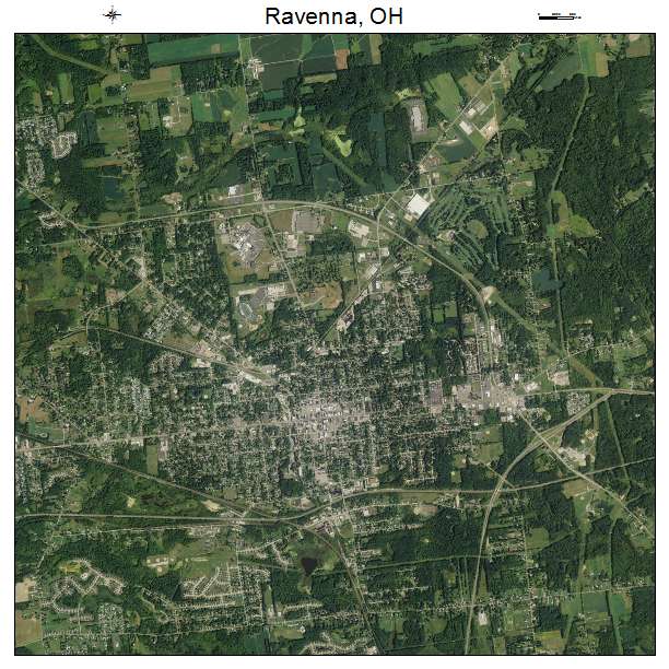 Ravenna, OH air photo map