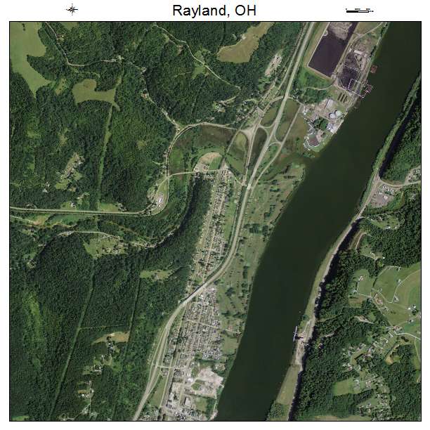 Rayland, OH air photo map