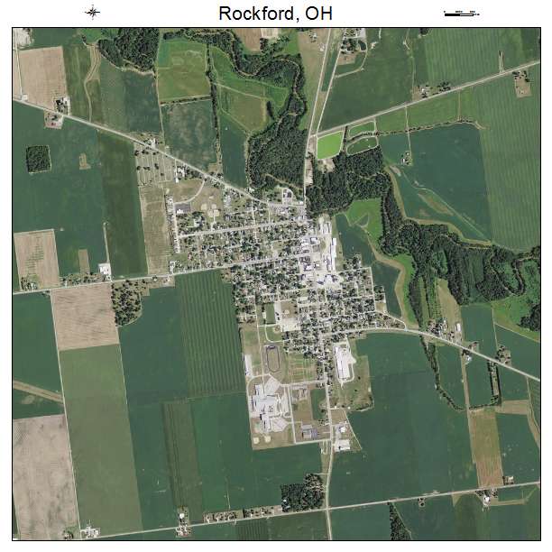 Rockford, OH air photo map
