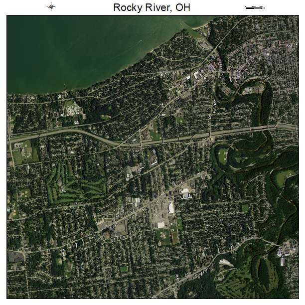 Rocky River, OH air photo map