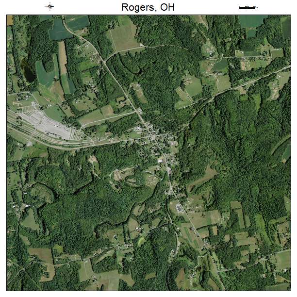 Rogers, OH air photo map