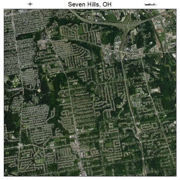 Seven Hills, OH air photo map