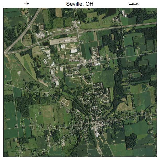 Seville, OH air photo map
