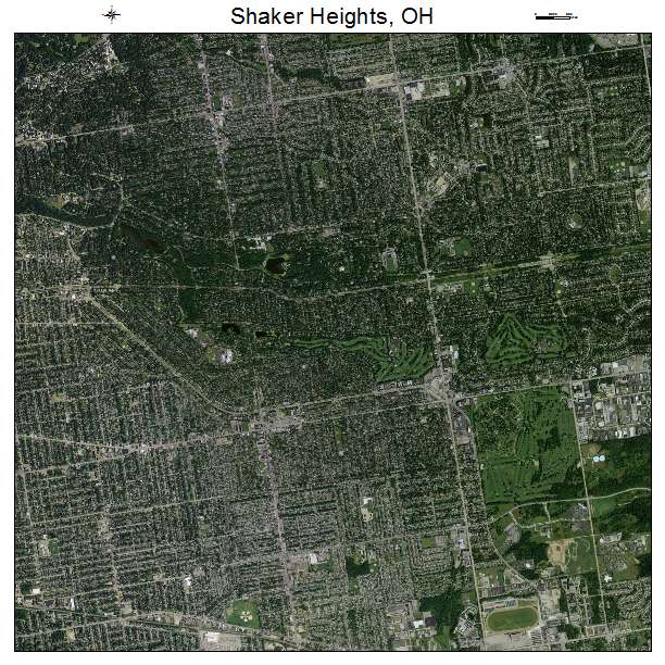 Shaker Heights, OH air photo map