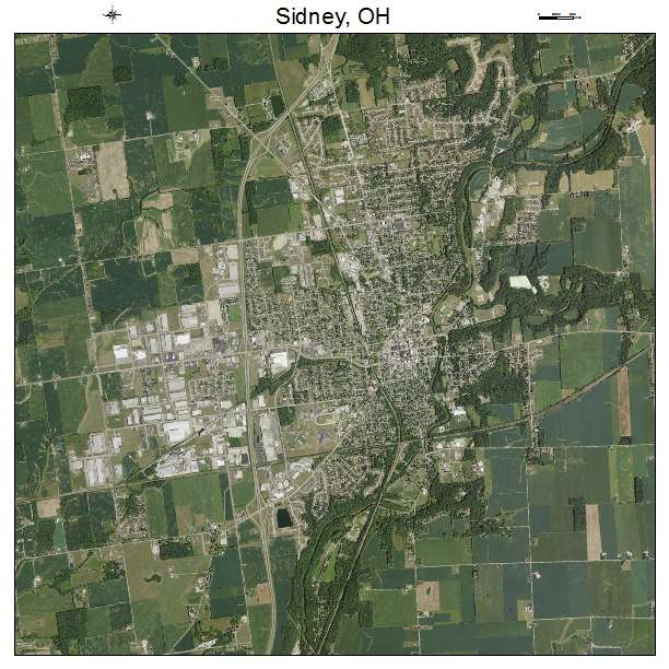 Sidney, OH air photo map