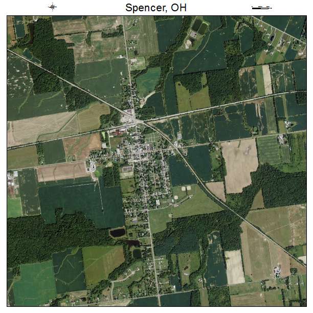 Spencer, OH air photo map
