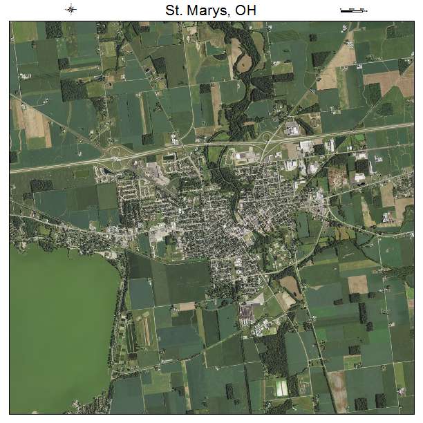 St Marys, OH air photo map