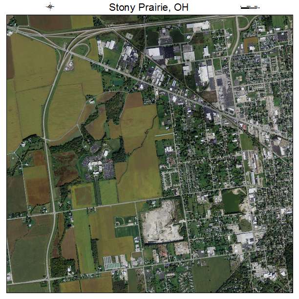 Stony Prairie, OH air photo map