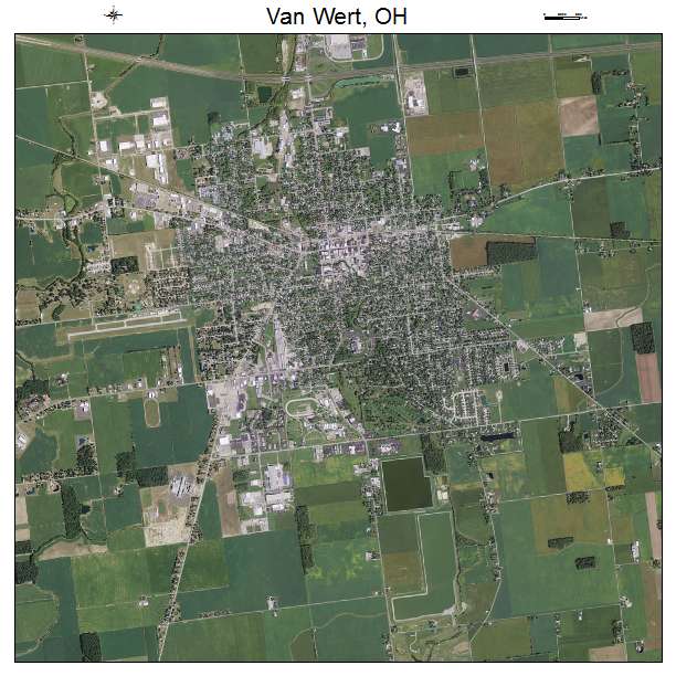 Van Wert, OH air photo map
