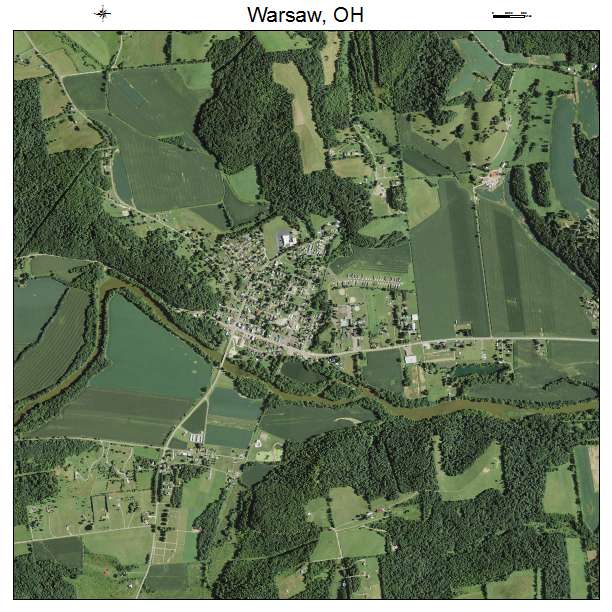 Warsaw, OH air photo map