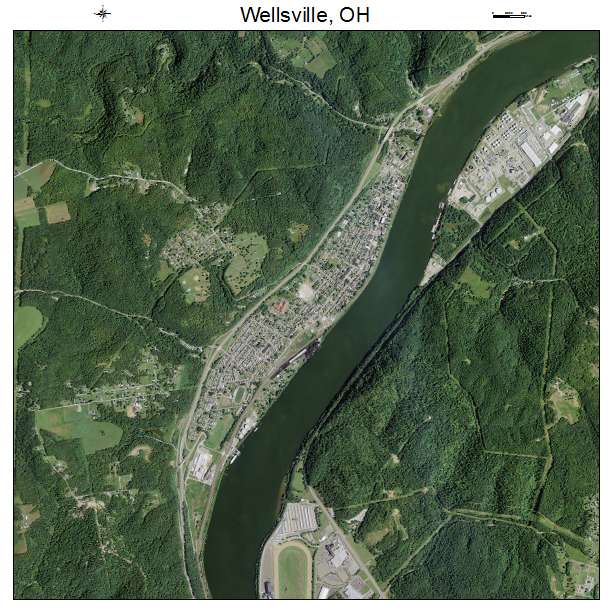 Wellsville, OH air photo map