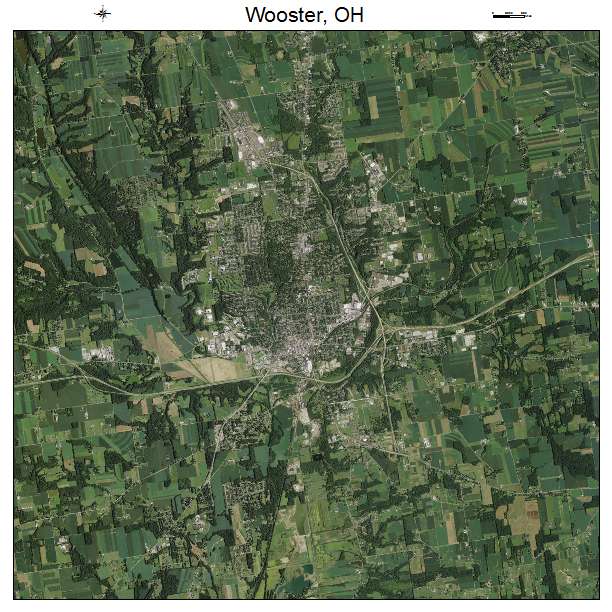 Wooster, OH air photo map