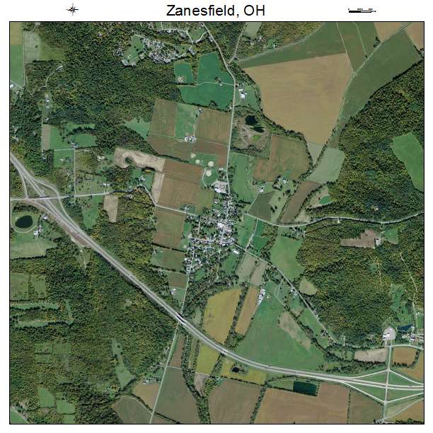 Zanesfield, OH air photo map